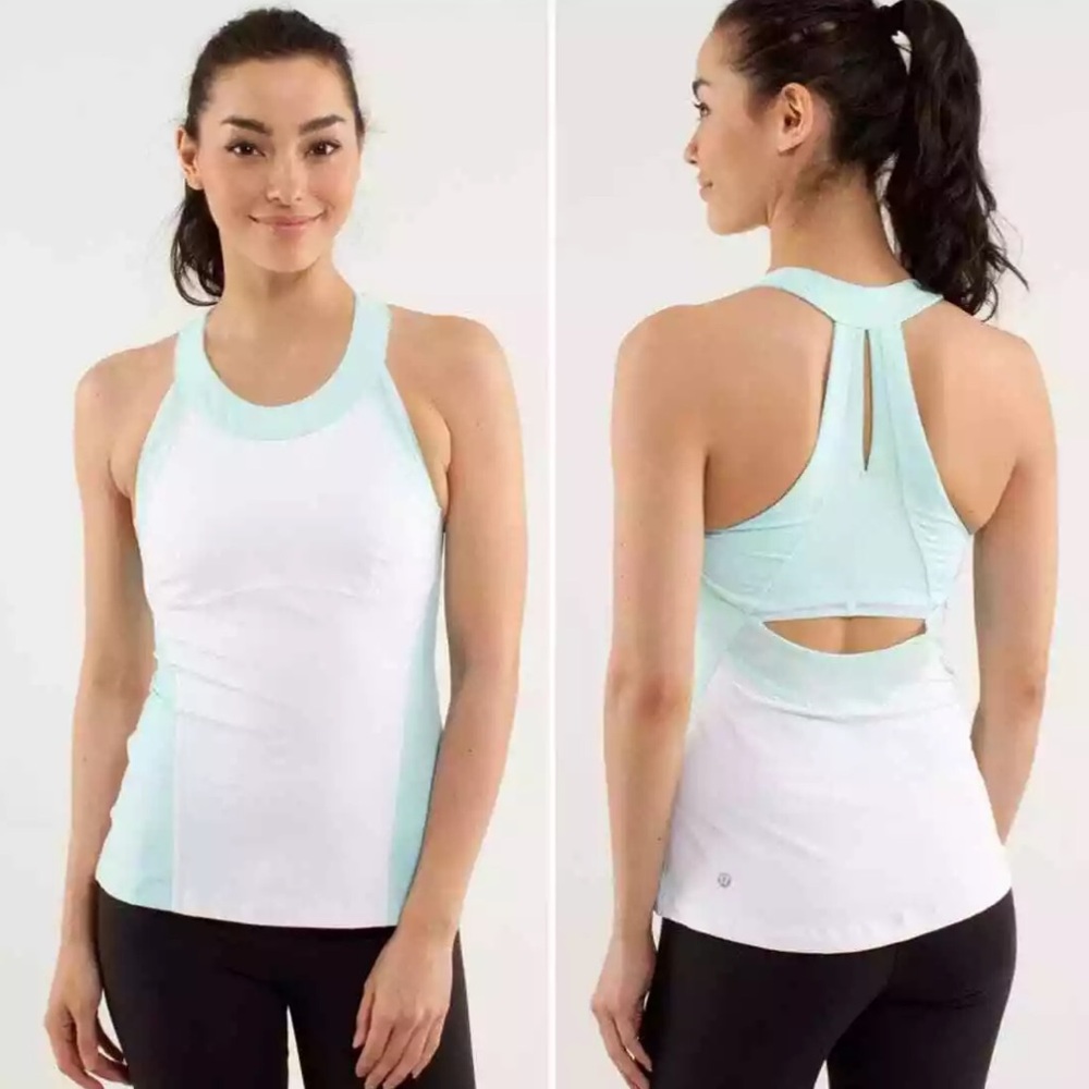 Lululemon Run Make It Count Tank Top Open Back Aq… - image 1